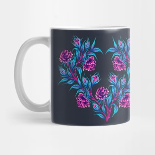 Roses - Dark Blue / Pink Mug